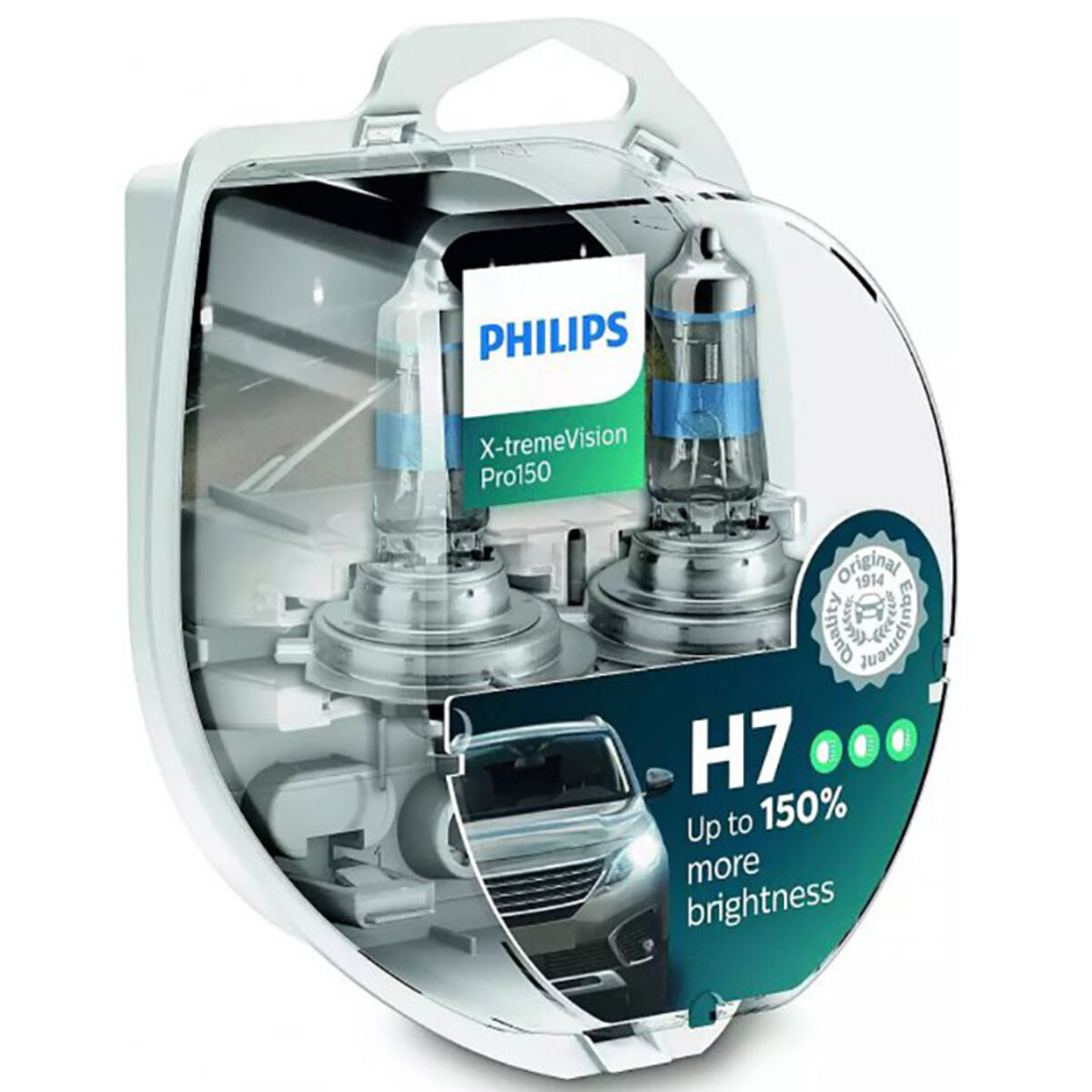 Галогенова лампа Philips H7 X-tremeVision Pro150 12V 55W PX26d (12972XVPS2) дивитися фото №1