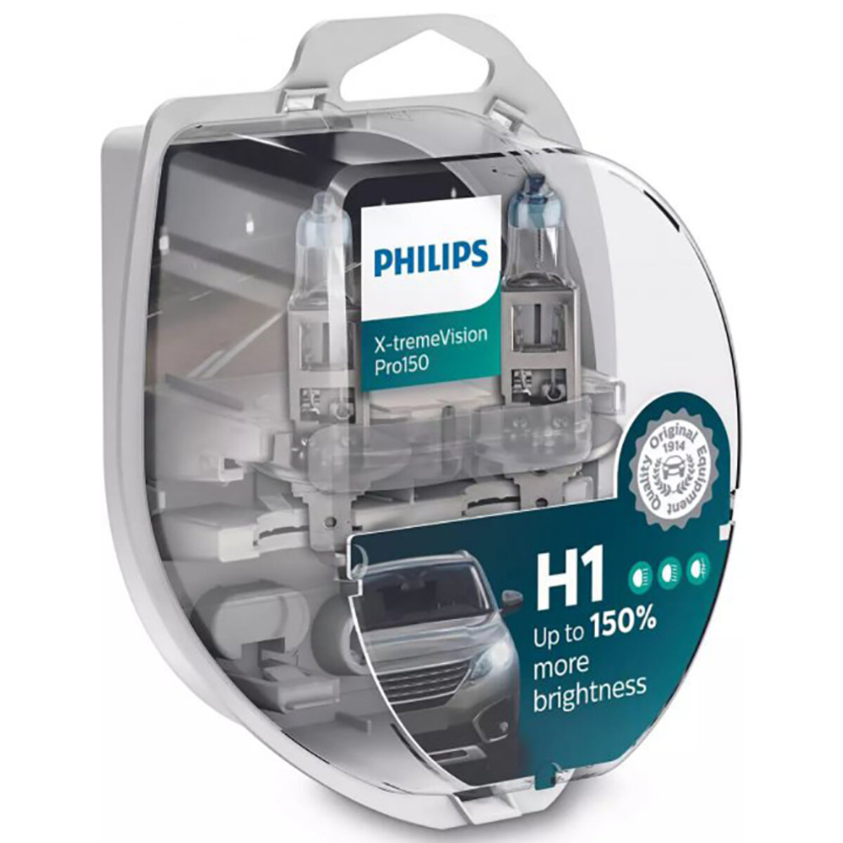 Галогенова лампа Philips H1 X-tremeVision Pro150 +150% 12V 55W P14,5s 2шт. (12258XVPS2) дивитися фото №3