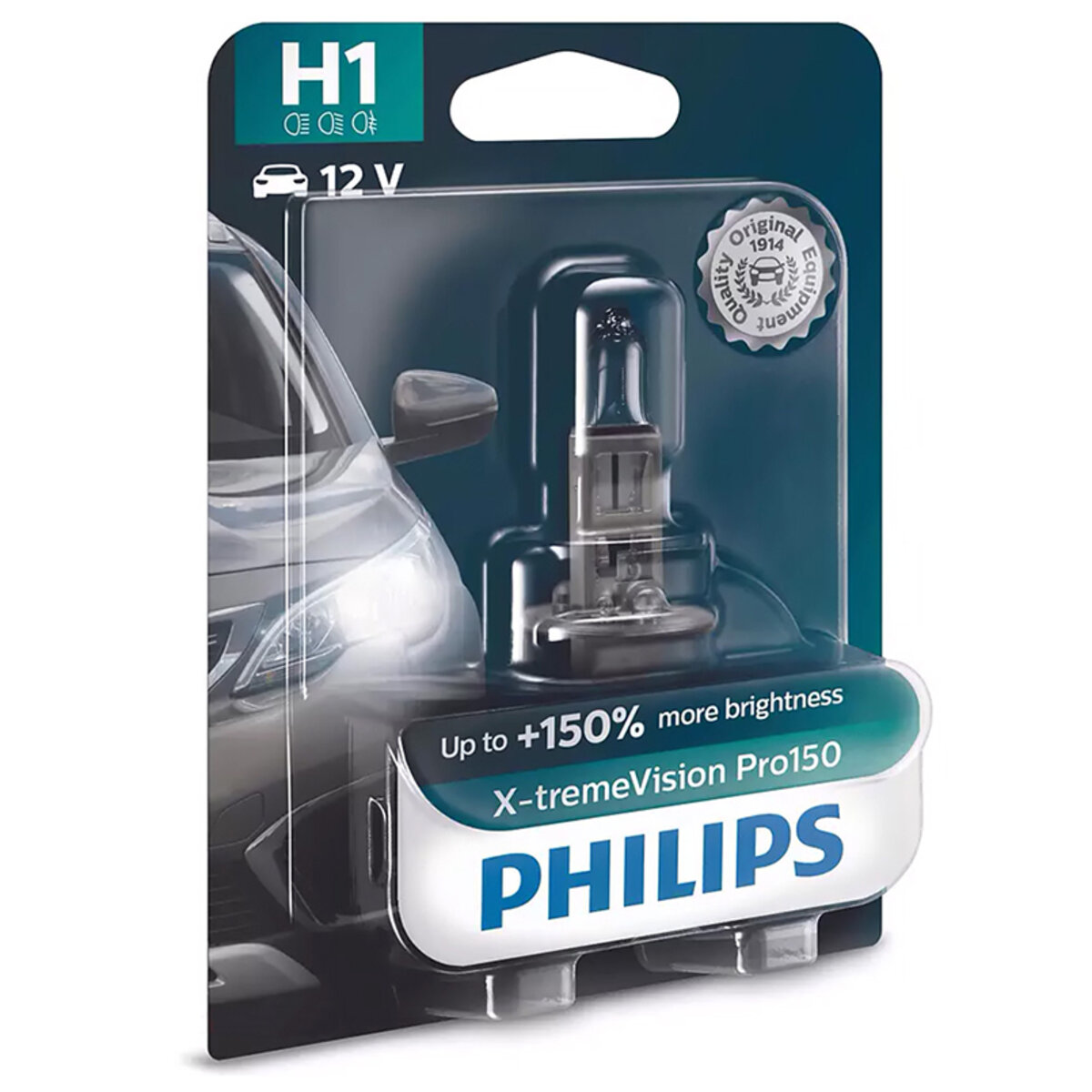 Галогенова лампа Philips H1 X-tremeVision Pro150 +150% 12V 55W P14,5s блістер (12258XVPB1) дивитися фото №3