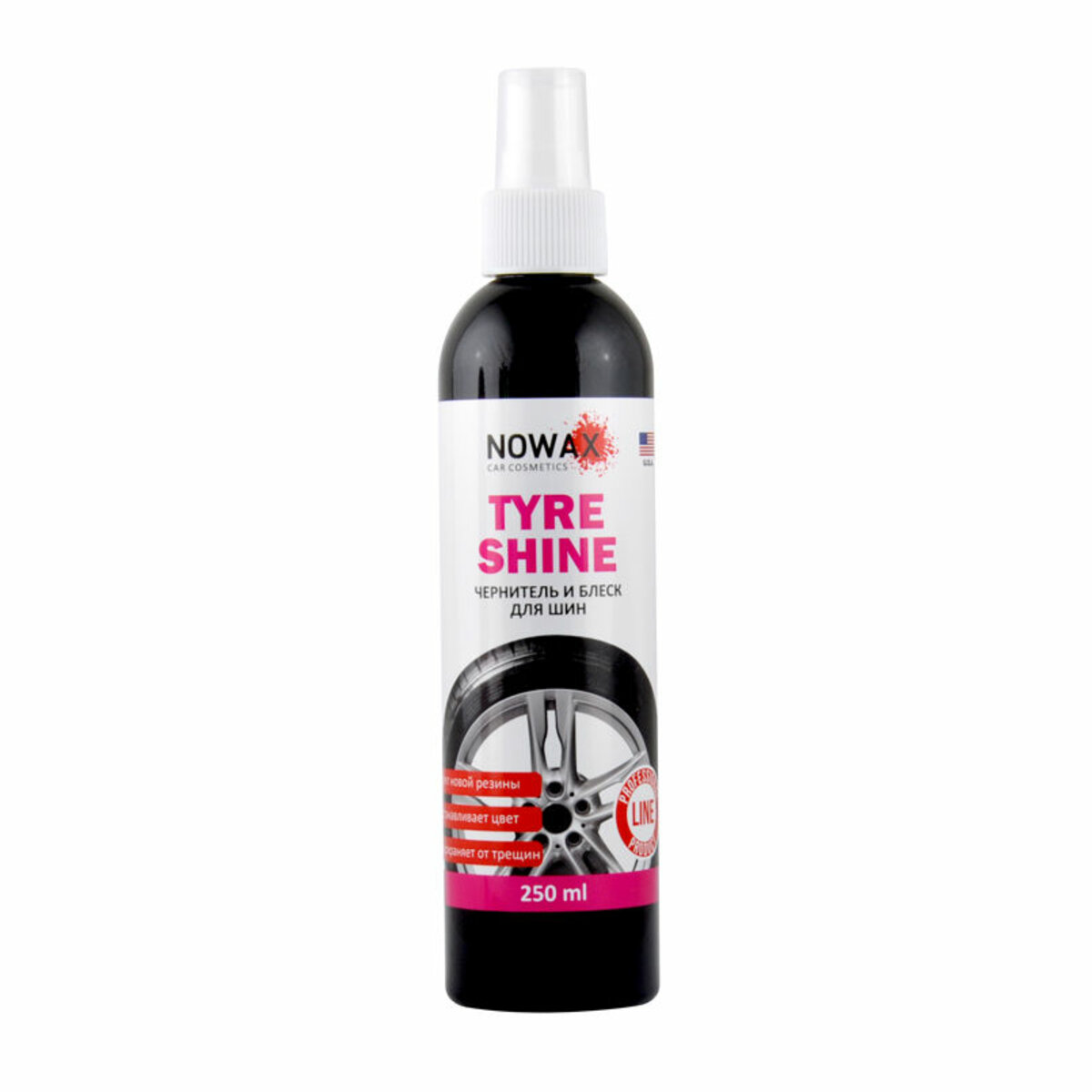 Чорнитель і блиск для шин Nowax Tyre Shine, 250мл (NX25230) дивитися фото №1