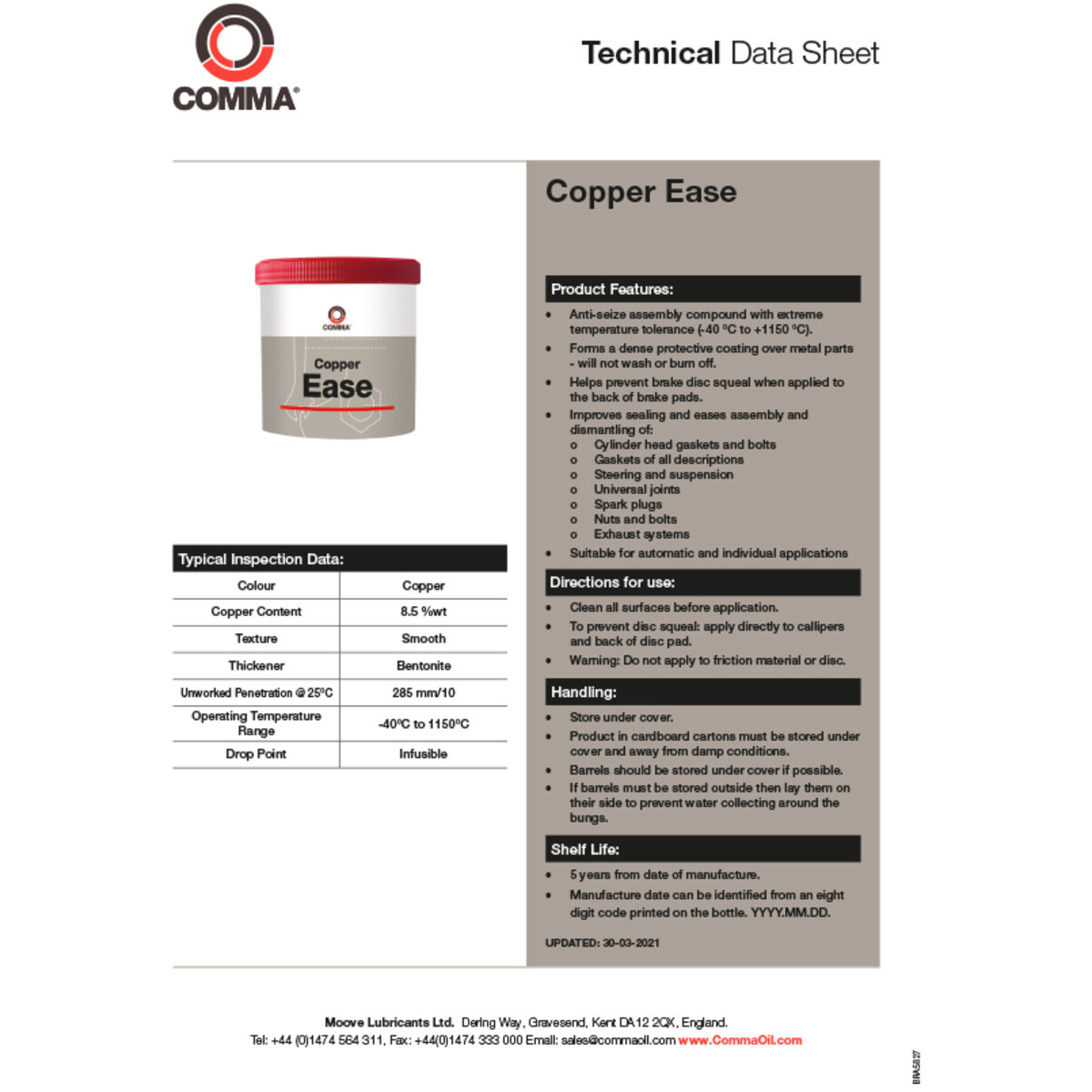 Змазка Comma COPPER EASE 500г (CE500G) дивитися фото №2