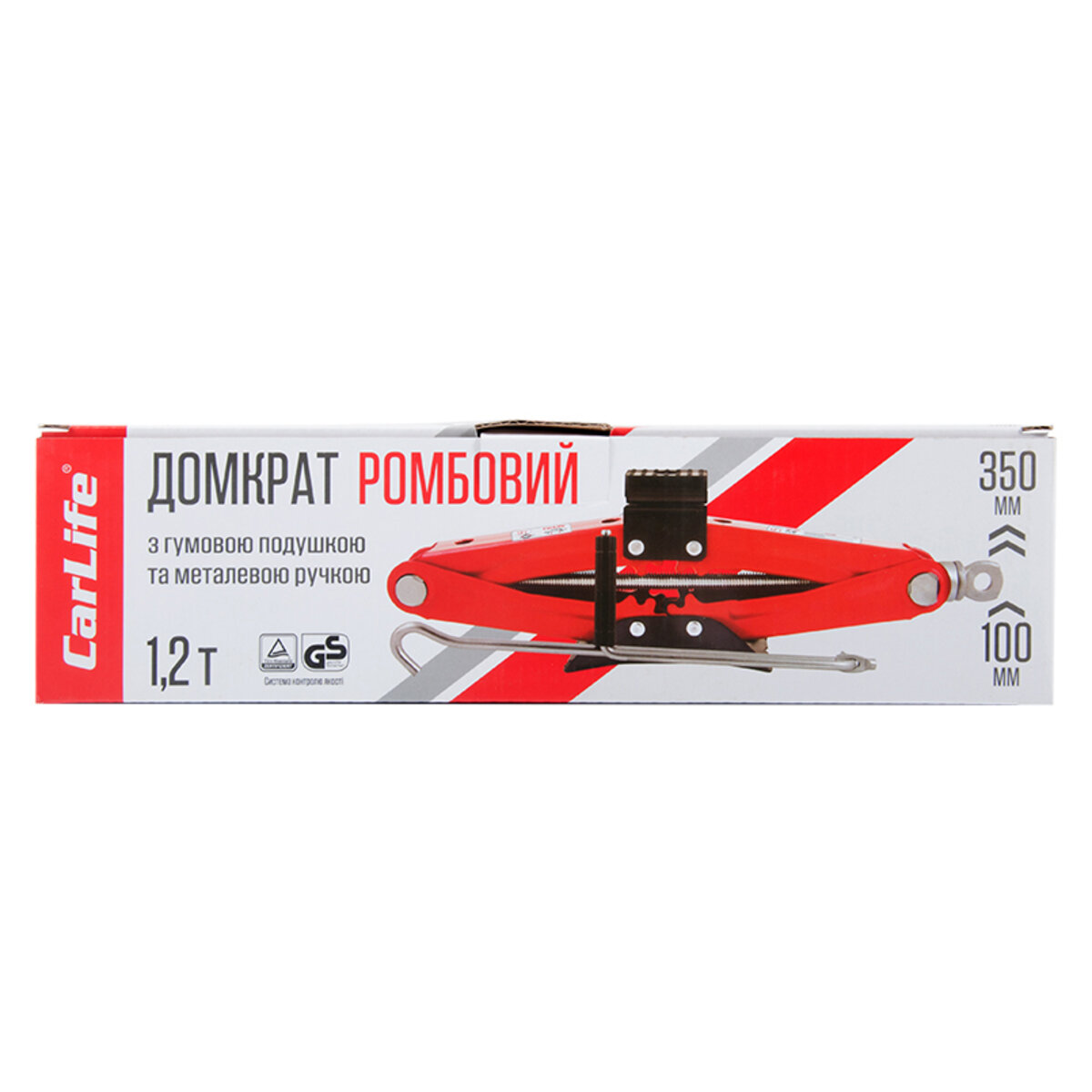 Домкрат ромбовий CarLife 1,2т 100-350мм з гумовою подушкою SJ228 (SJ228) дивитися фото №2