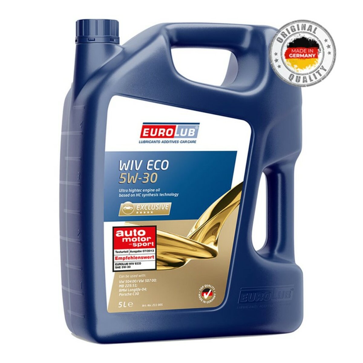 Моторне масло EuroLub WIV ECO 5W-30 5л (211005) дивитися фото №1