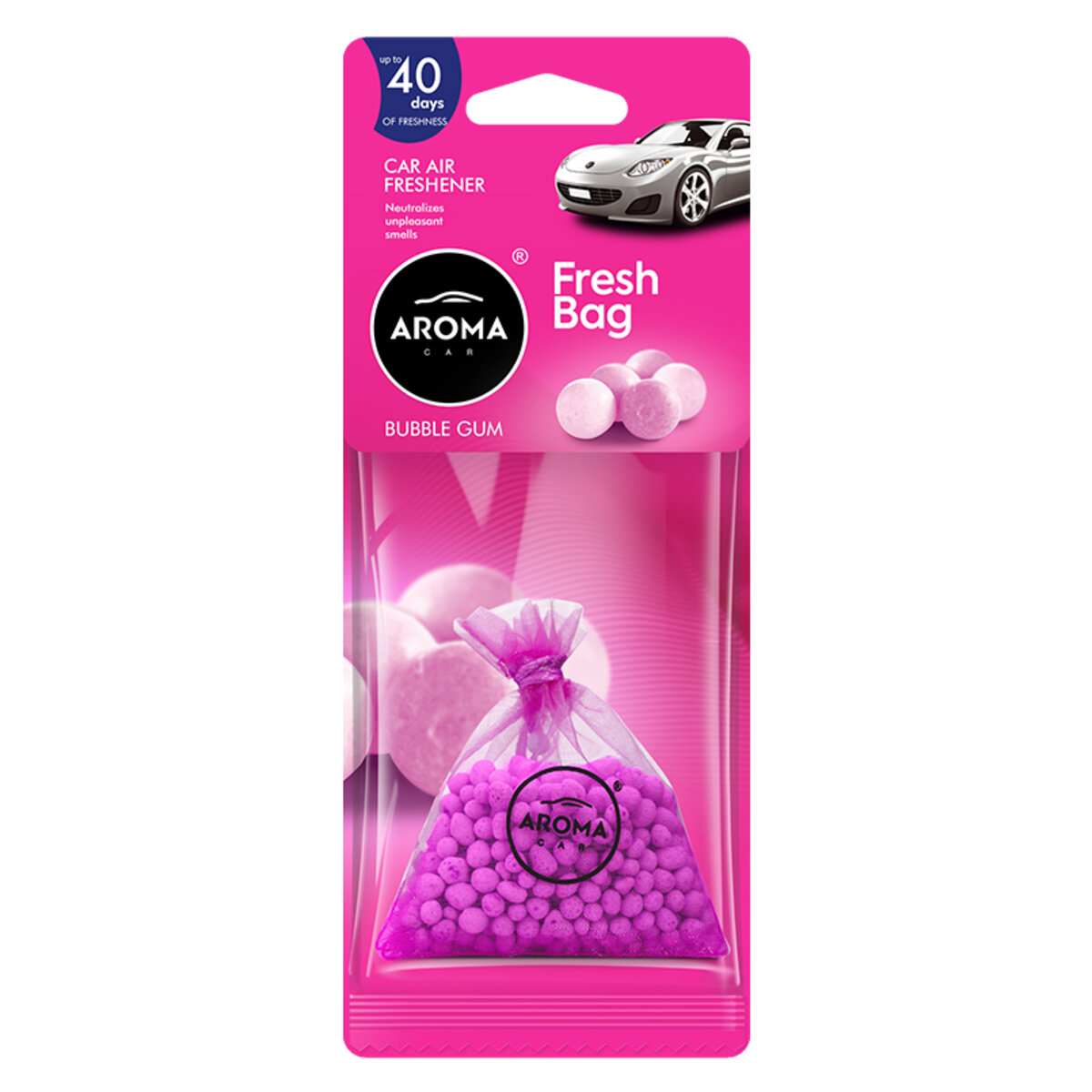 Автомобільний Ароматизатор Aroma Car Fresh Bag Сeramic - BUBBLE GUM сухий (10300) | Аромат: Інший дивитися фото №1