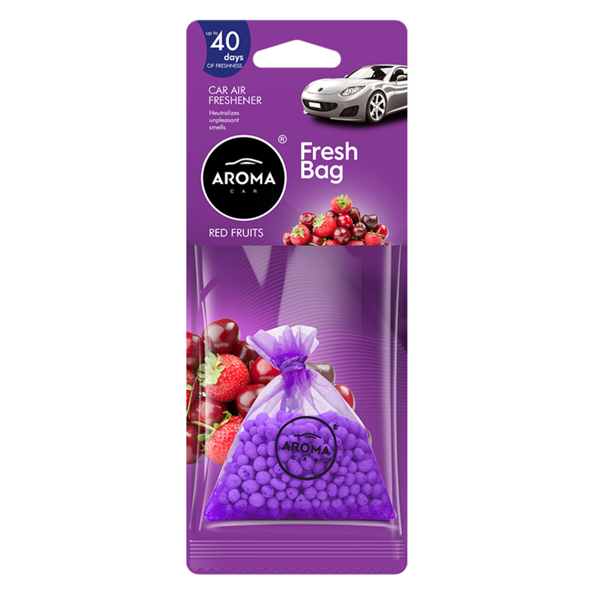 Автомобільний Ароматизатор Aroma Car Fresh Bag Сeramic - RED FRUITS сухий (10298) | Аромат: Ягідний дивитися фото №1
