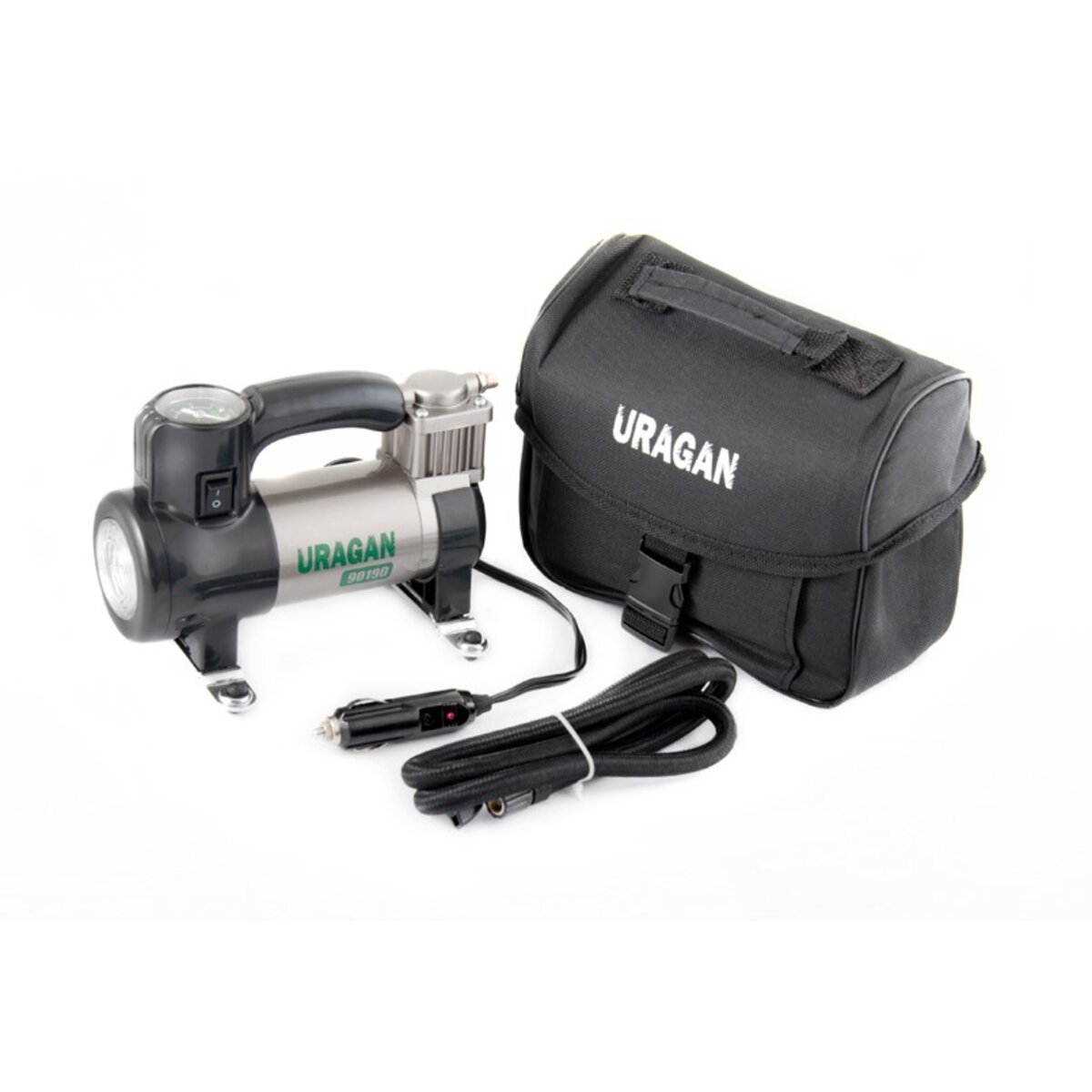 Компресор автомобільний Uragan, LED-сигнальний ліхтар (90190) дивитися фото №2