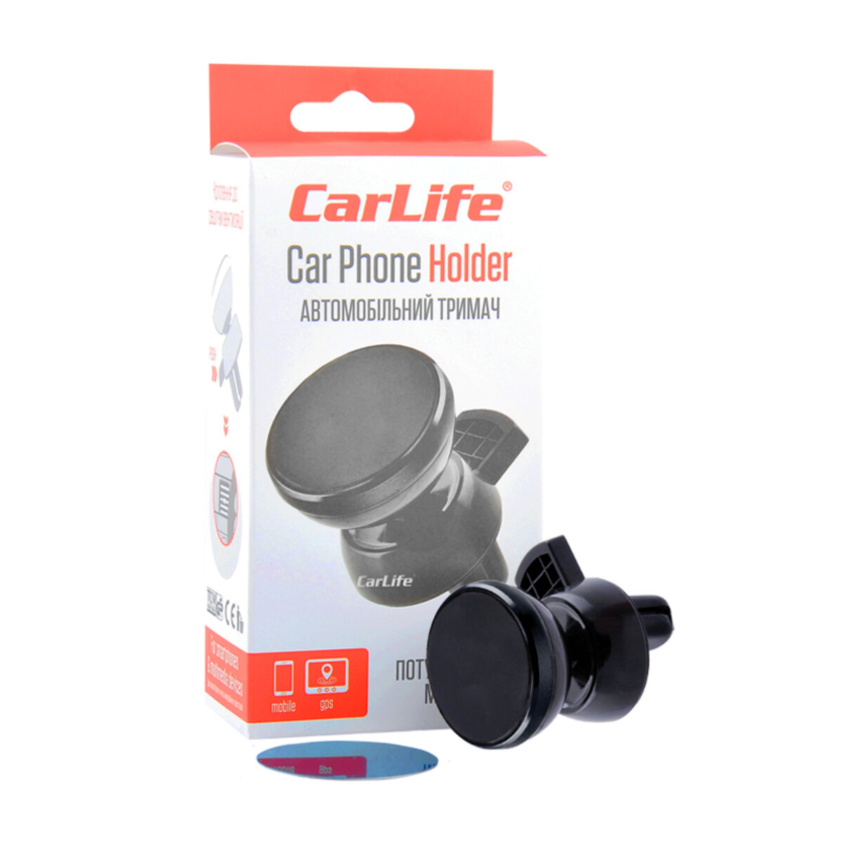 Тримач мобільного телефону автомобільний Carlife магнітний на дефлектор PH610 (PH610) дивитися фото №1