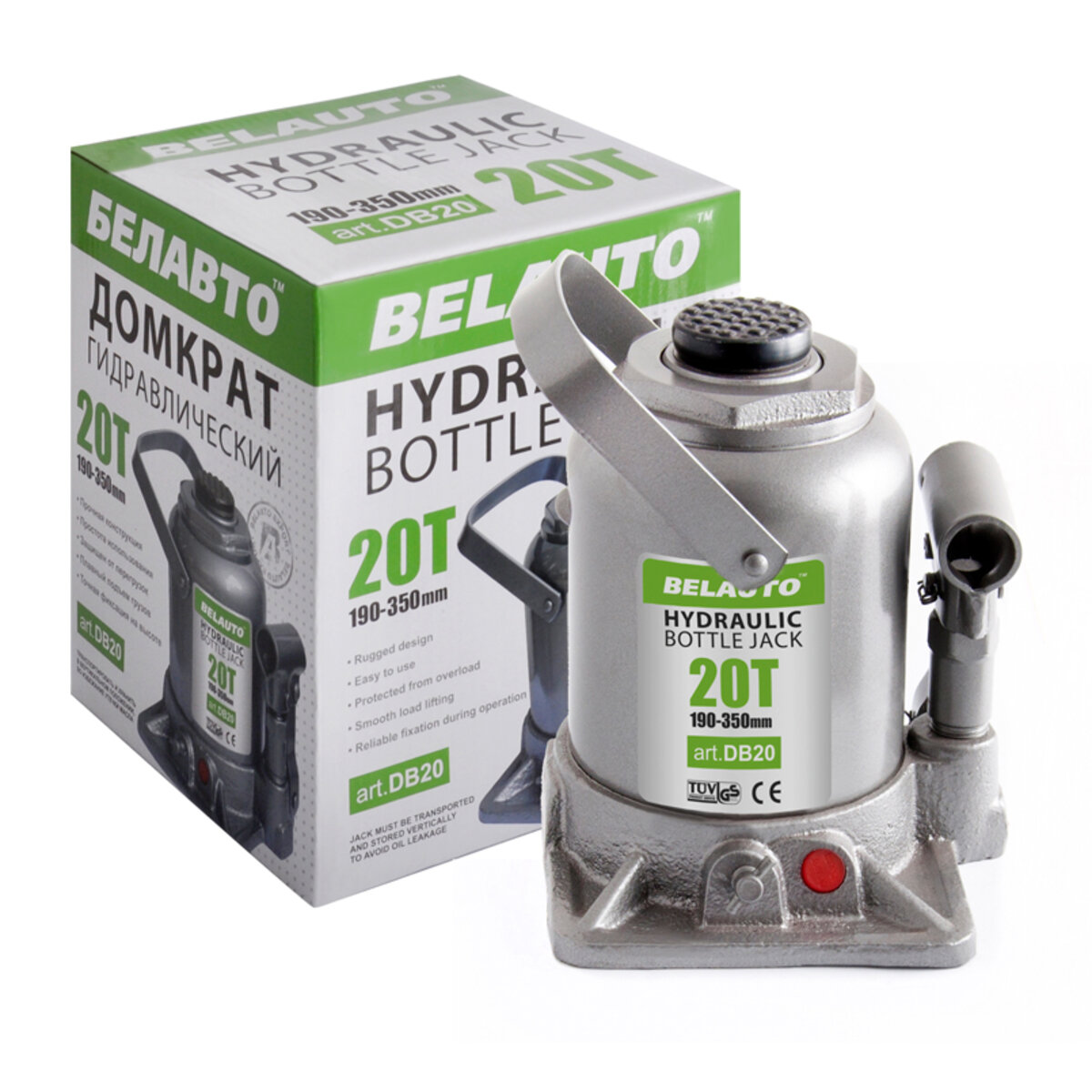 Домкрат гидравлический бутылочный БелАвто 20т 190-350мм (DB20) смотреть фото №2