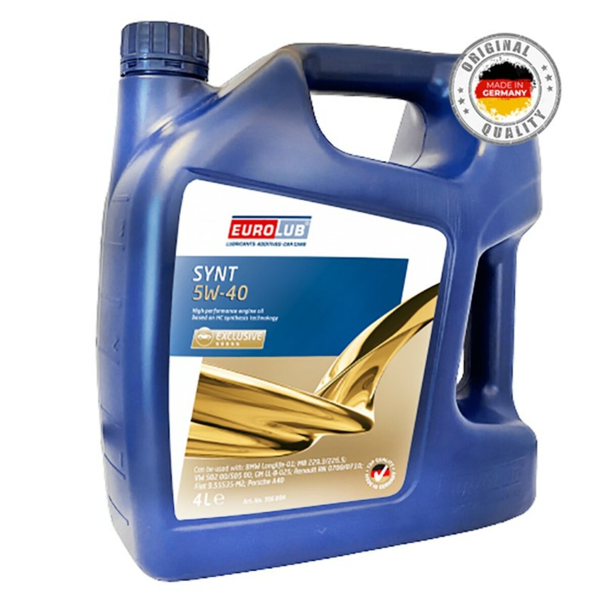 Моторне масло EuroLub SYNT SAE 5W-40 4л (316004) дивитися фото №1