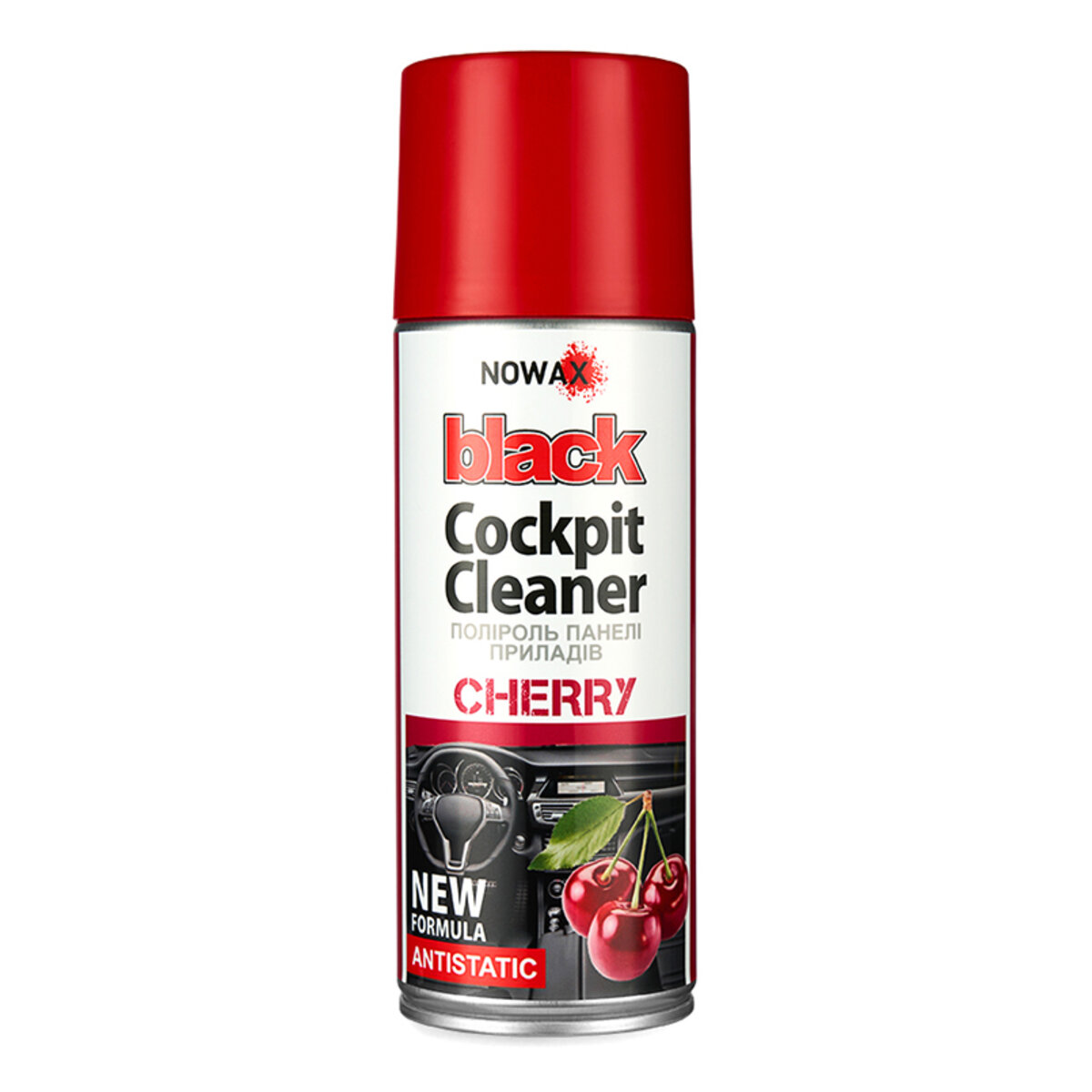 Поліроль для панелі приладів Nowax Cockpit Cleaner Spray Вишня, 450мл (NX00457) дивитися фото №1
