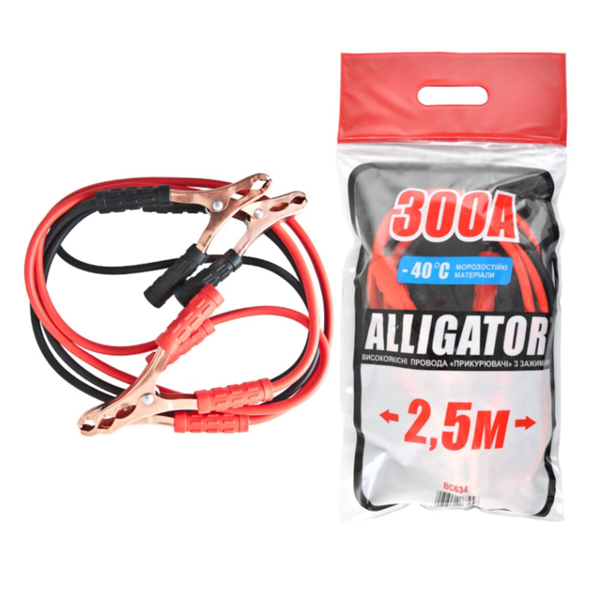 Провода-прикурювачі Alligator 300А, 2,5м BC634 (BC634) дивитися фото №1
