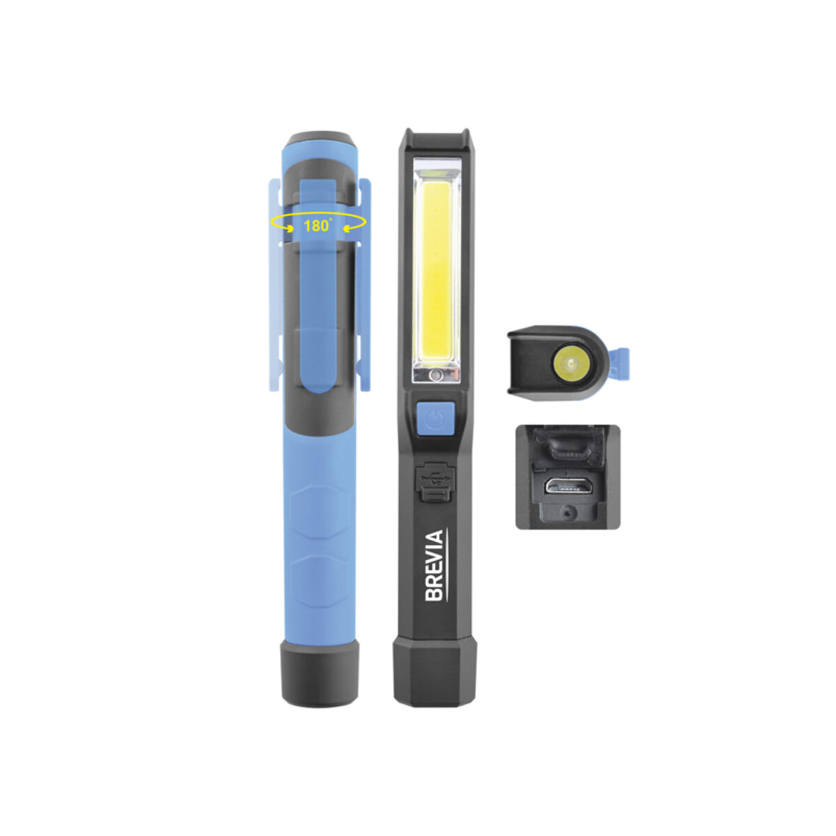 Фонарь инспекционный Brevia LED Pen Light 2W COB+1W LED 150lm 900mAh microUSB (11220) смотреть фото №3
