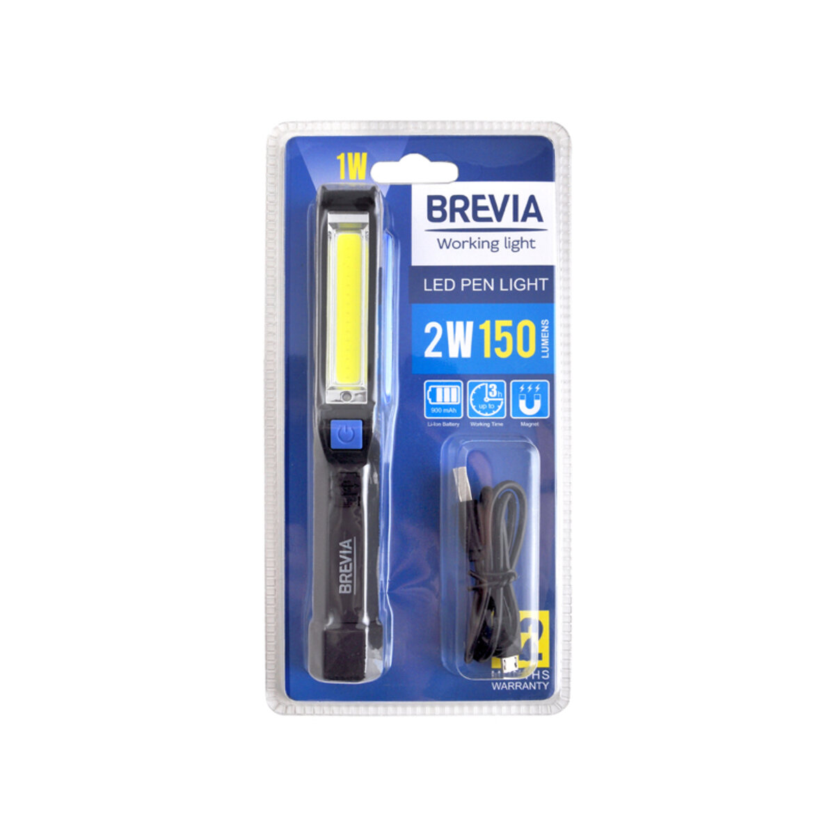 Фонарь инспекционный Brevia LED Pen Light 2W COB+1W LED 150lm 900mAh microUSB (11220) смотреть фото №4