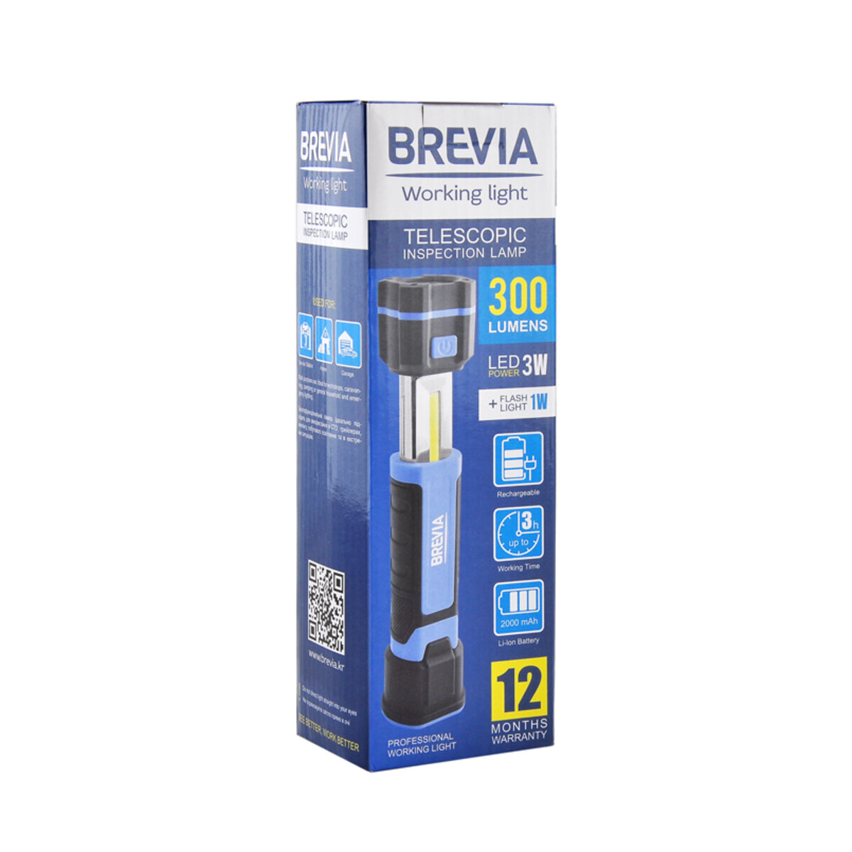Телескопическая инспекционная лампа Brevia LED 3W COB+1W LED 300lm 2000mAh, Type-C 11340 (11340) смотреть фото №6