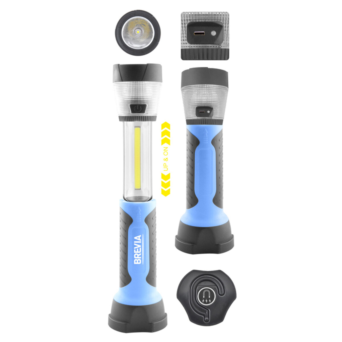 Фонарь инспекционный телескопический Brevia LED 3W COB+1W LED+8LED кемпинг 300lm 2000mAh (11330) смотреть фото №3