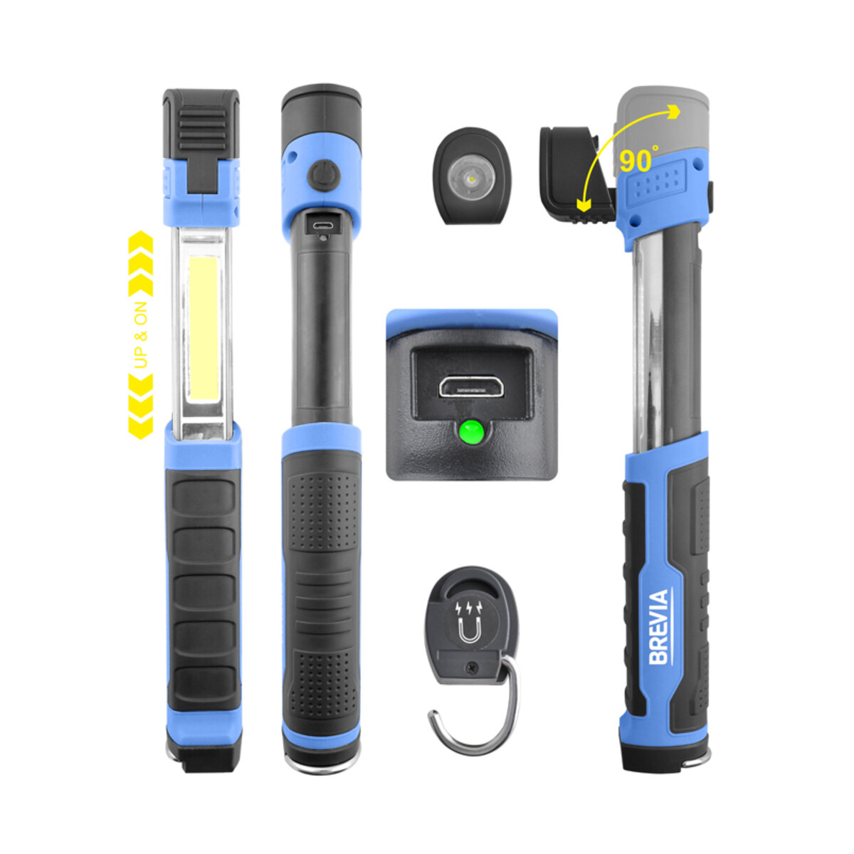 Телескопическая инспекционная лампа Brevia LED 3W COB+1W LED 300lm 2000mAh, type-C 11350 (11350) смотреть фото №3