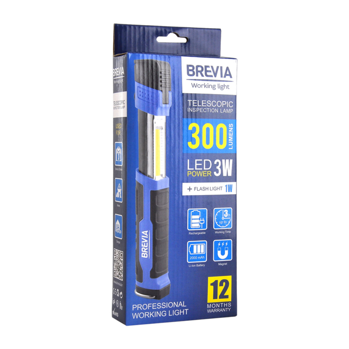 Телескопическая инспекционная лампа Brevia LED 3W COB+1W LED 300lm 2000mAh, type-C 11350 (11350) смотреть фото №6
