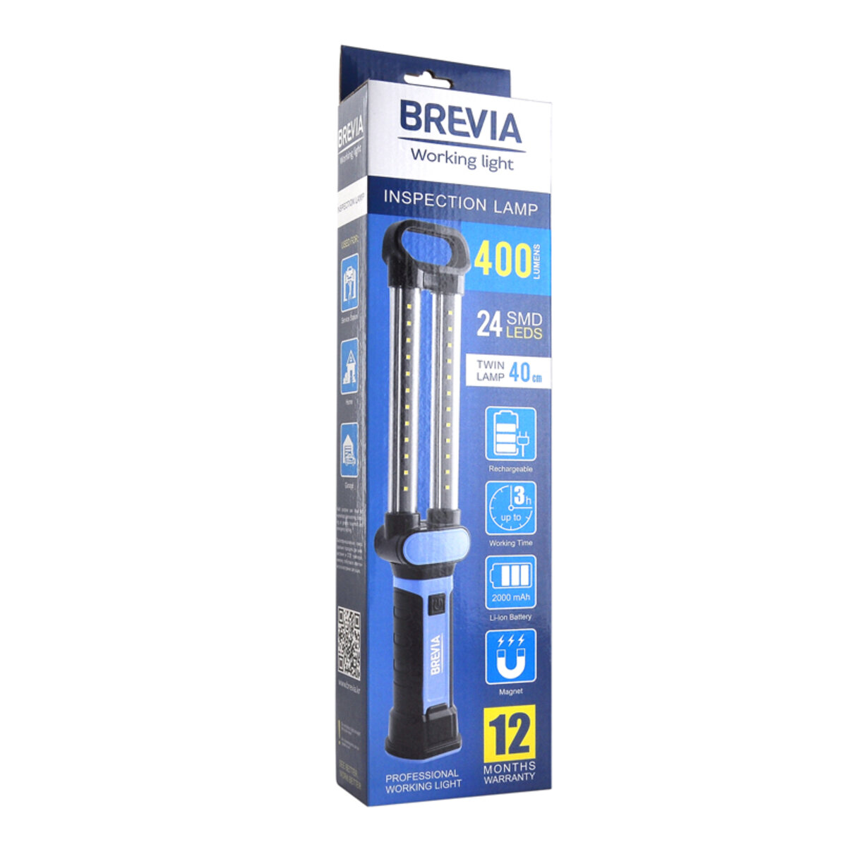 Ліхтар інспекційний Brevia LED 24SMD 40см 400lm 2000mAh microUSB (11370) дивитися фото №6