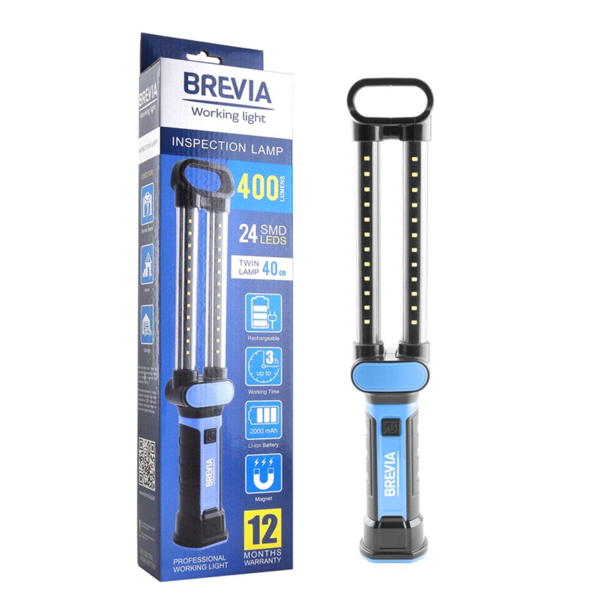Ліхтар інспекційний Brevia LED 24SMD 40см 400lm 2000mAh microUSB (11370) дивитися фото №1