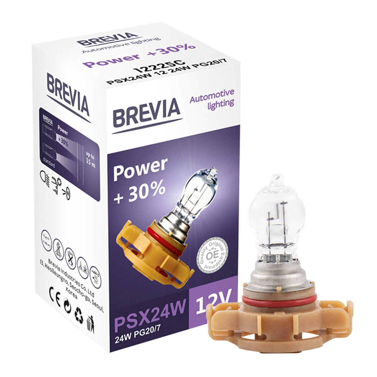 Галогенова лампа Brevia PSX24W 12V 24W PG20/7 Power +30% CP (12225C) дивитися фото №1