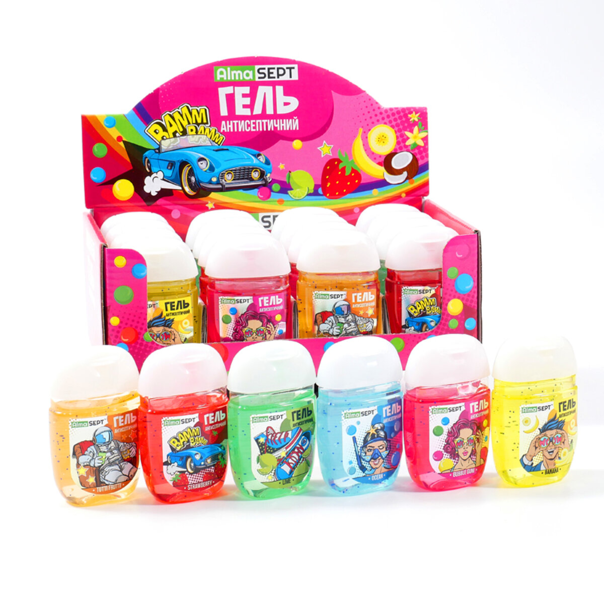 MIX гелей антисептических AlmaSept серия PopArt (500084) смотреть фото №1