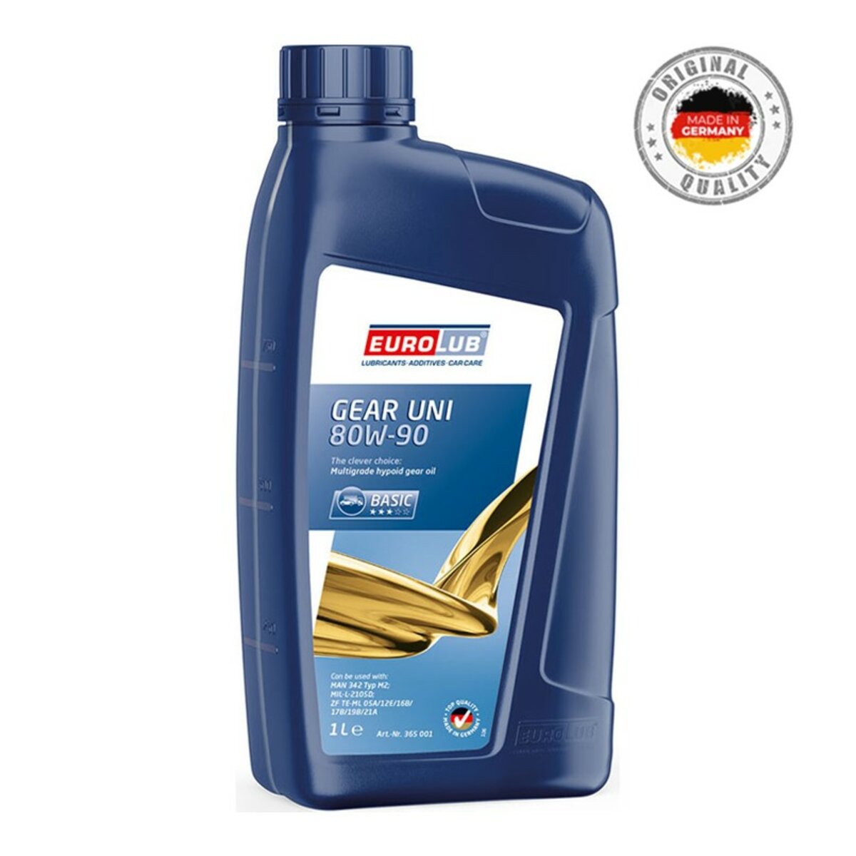 Трансмісійне масло EuroLub Gear Uni SAE 80W-90 1л (365001) дивитися фото №1