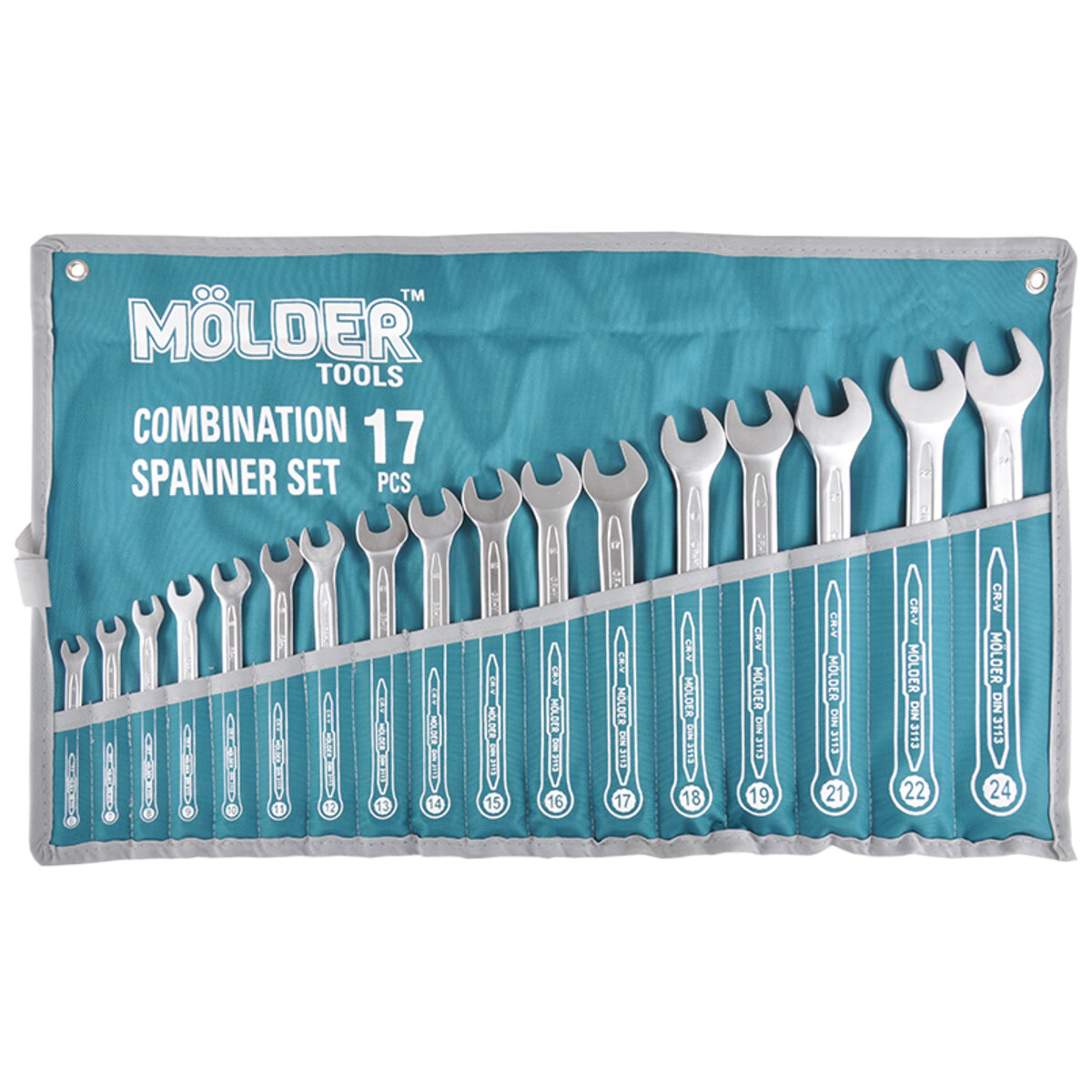 Набір ключів Molder CR-V, 6-24мм, 17шт (MT58117) дивитися фото №1