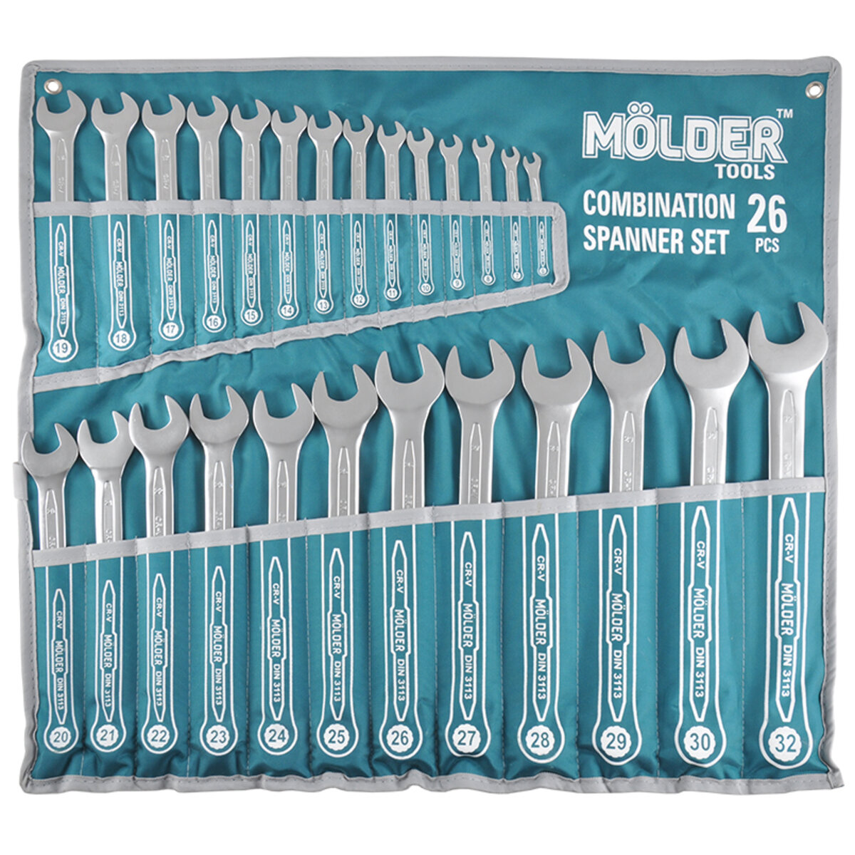 Набір ключів Molder CR-V, 6-32мм, 26шт (MT58126) дивитися фото №1