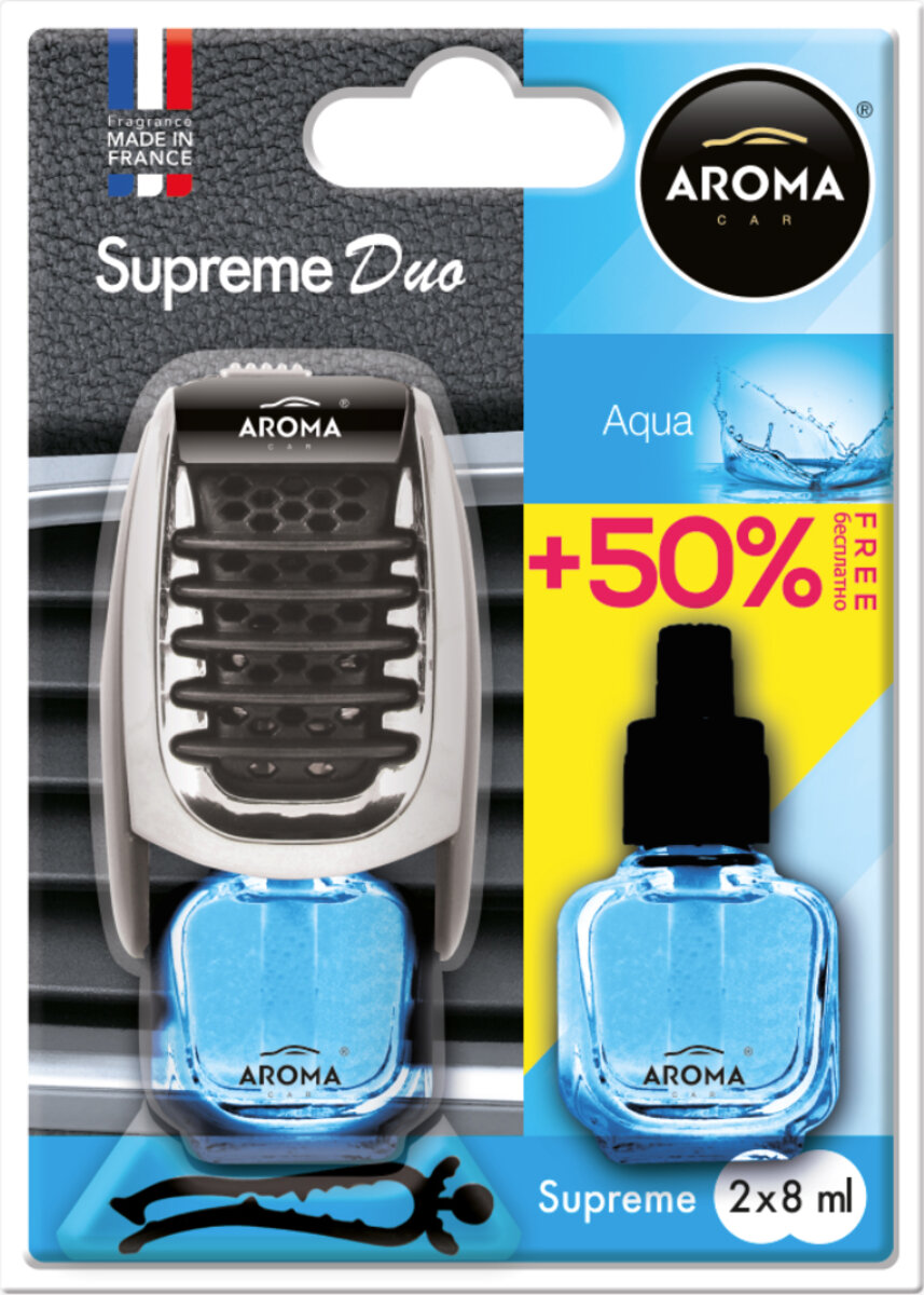 Ароматизатор Aroma Car Supreme Duo Slim Aqua рідкий 7мл (92253) дивитися фото №1