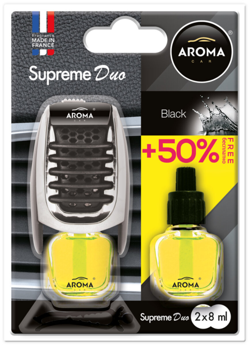 Ароматизатор Aroma Car Supreme Duo Slim Black рідкий 7мл (92259) дивитися фото №1