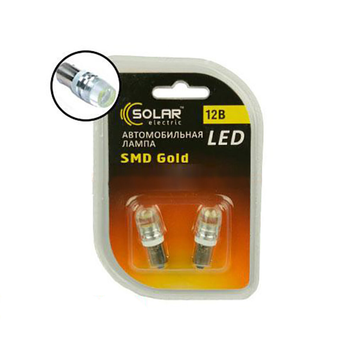 LED автолампа Solar 12V T8.5 BA9S SMD 1W+Lens white 2шт (LS267) дивитися фото №1