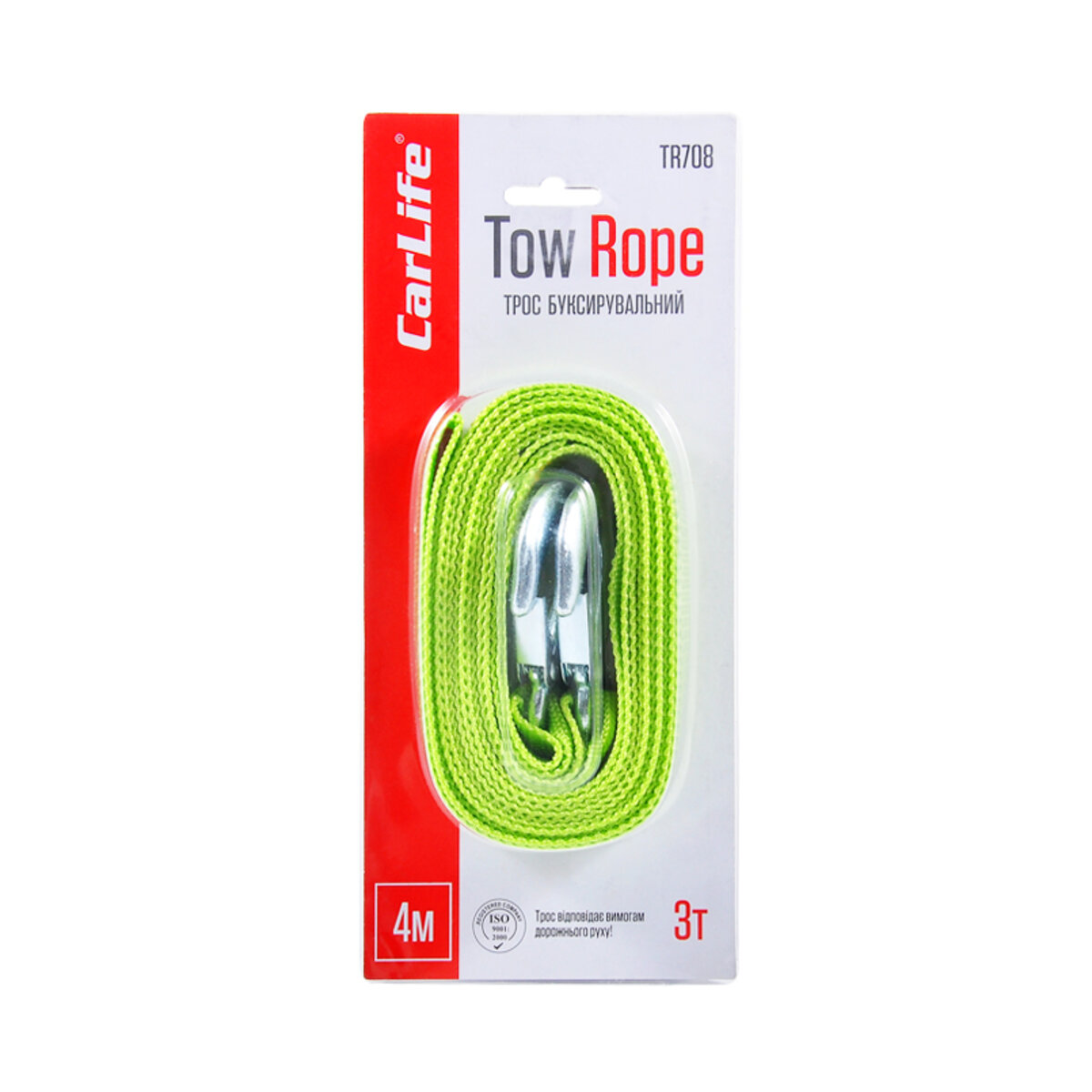 Буксирувальний трос CarLife 3т, 4м TR708 (TR708) дивитися фото №2