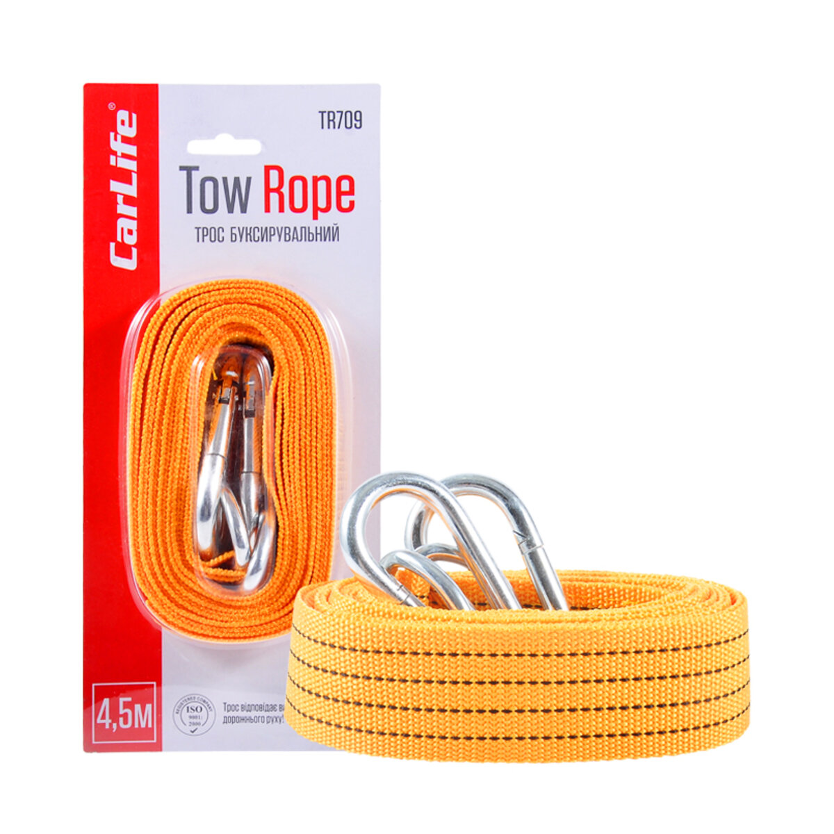 Буксирувальний трос CarLife 3т, 4,5м TR709 (TR709) дивитися фото №1