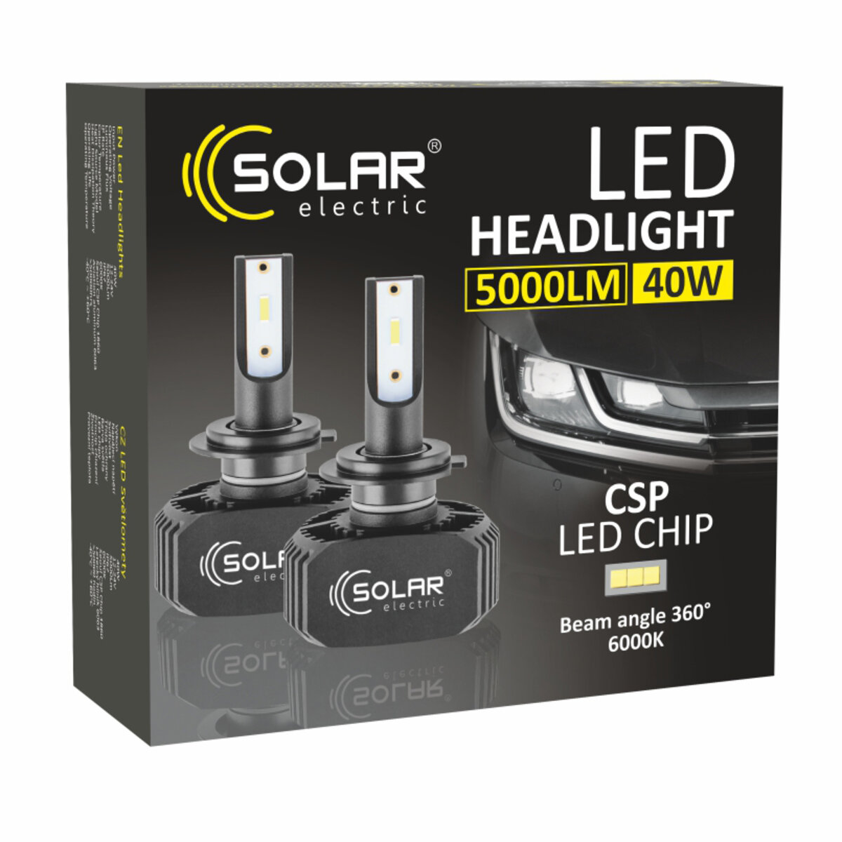 LED автолампа Solar H7 12/24V 6000K 5000Lm 40W, CSP1860 2шт (8207) дивитися фото №3
