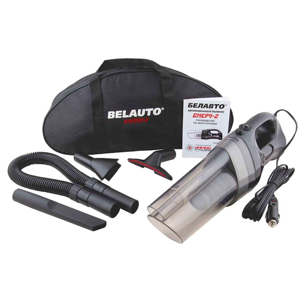 Пилосос автомобільний Смерч-2, 150Вт, 4.5кПа, чорний (BA57B) дивитися фото №1