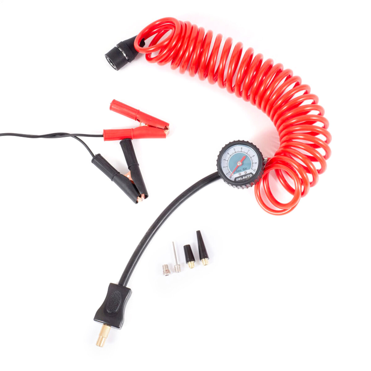 Компресор автомобільний Белавто ЗУБР двоциліндровий із зажимами АКБ (BK45) дивитися фото №2