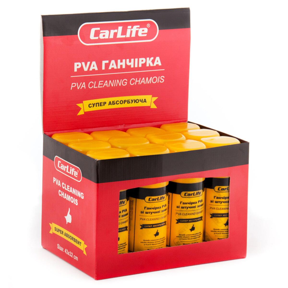 Ганчірка PVA в тубі CarLife, 43x32см (CC902) дивитися фото №3