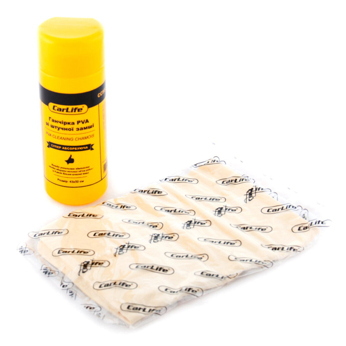Ганчірка PVA в тубі CarLife, 43x32см (CC902) дивитися фото №1
