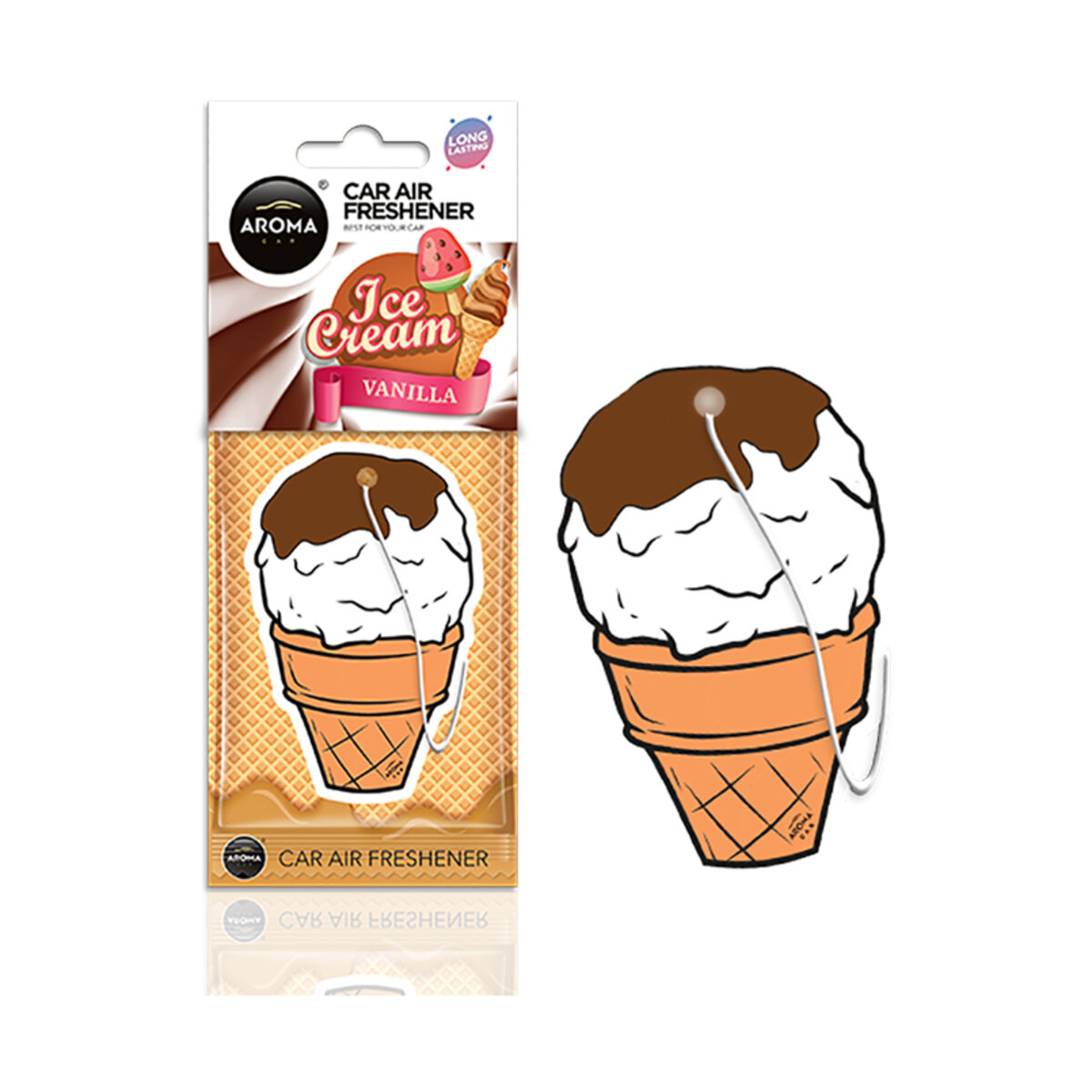 Автомобільний Ароматизатор Aroma Car Cellulose SWEETS - Ice Cream Brown сухий (83398) | Аромат: Інший дивитися фото №1