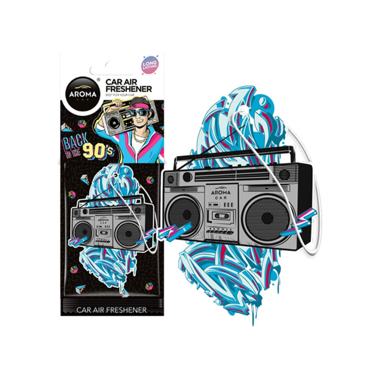 Автомобільний Ароматизатор Aroma Car Cellulose BACK TO 90 & 70 - Boom Box сухий (83270) | Аромат: Інший дивитися фото №1