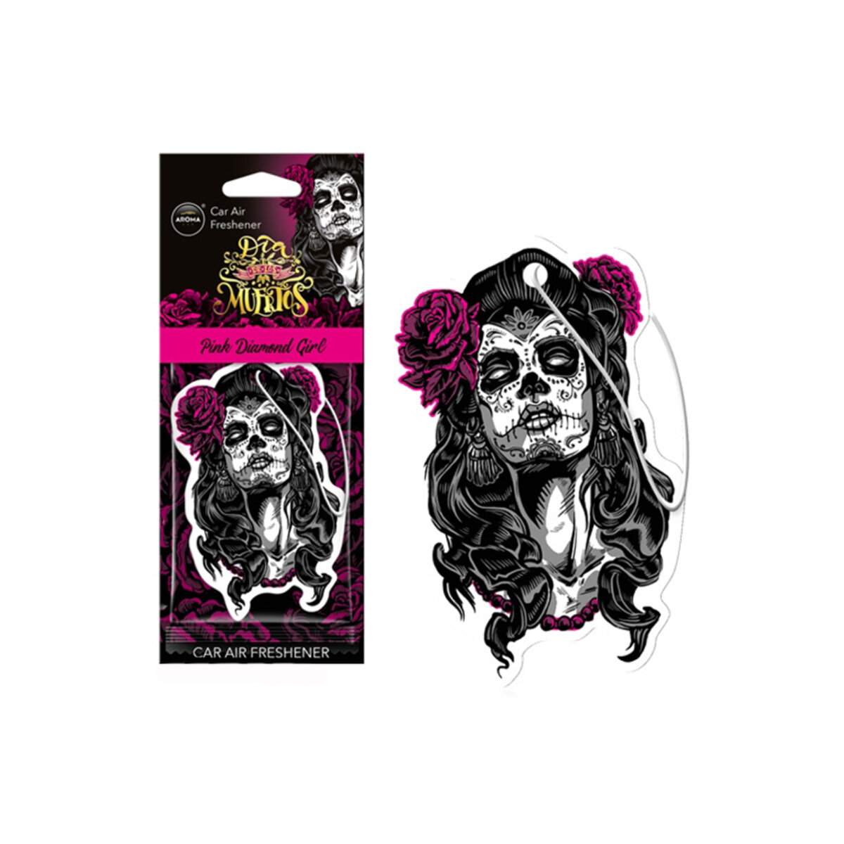 Автомобільний Ароматизатор Aroma Car Cellulose Dia De Los Muertos - Diamond Girl Blue сухий (83116Pink) | Аромат: Інший дивитися фото №1