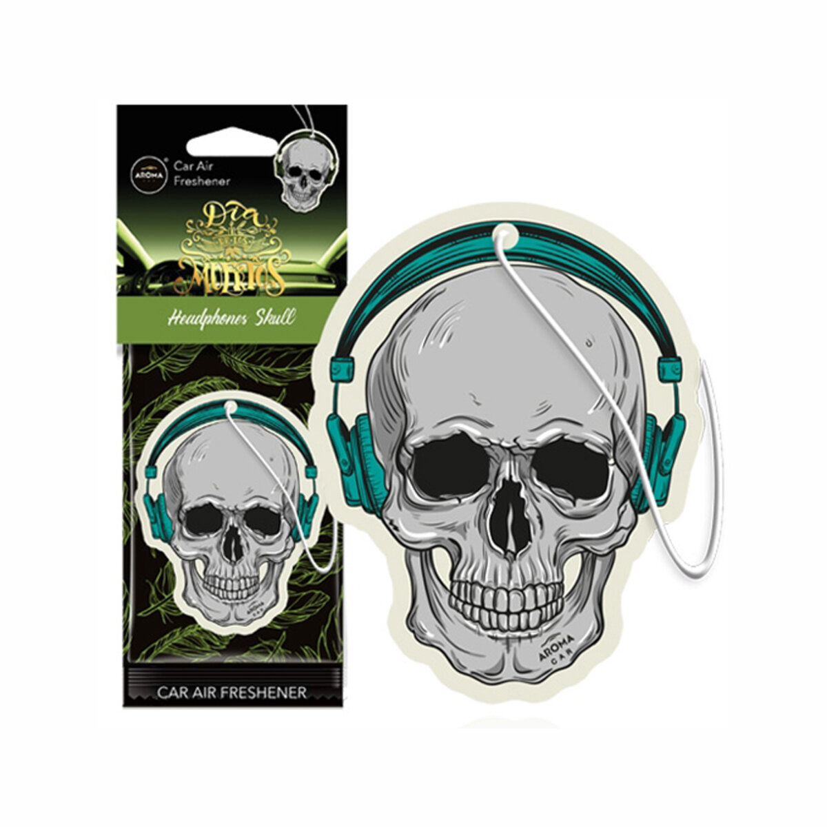 Автомобільний Ароматизатор Aroma Car Cellulose Dia De Los Muertos - Headphones Skull сухий (83277) | Аромат: Інший дивитися фото №1