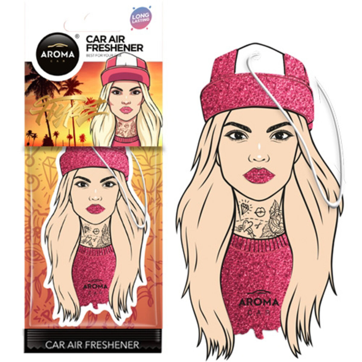 Автомобільний Ароматизатор Aroma Car Cellulose HYPE GIRL - Cap сухий (83263) | Аромат: Інший дивитися фото №1