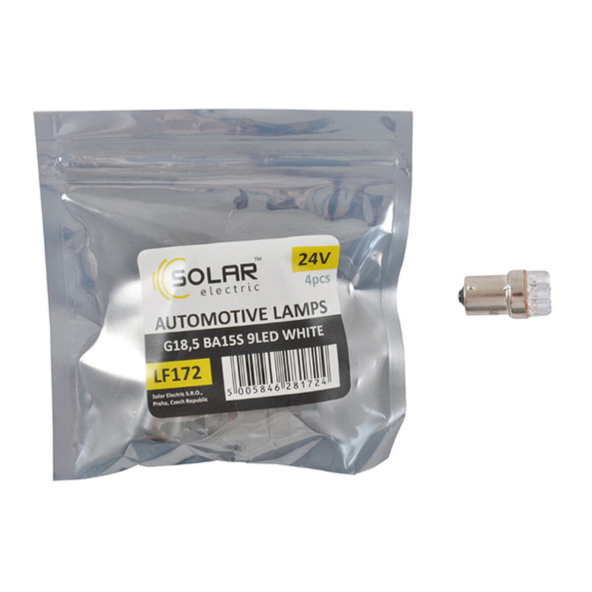 LED автолампа Solar 24V G18.5 BA15s 9leds white 4шт (LF172_P) дивитися фото №1