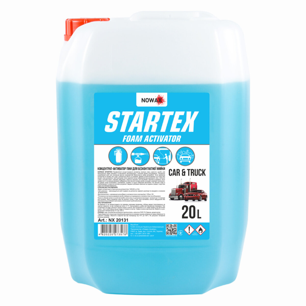 Активна піна Nowax Startex Foam Activator для безконтактної мийки концентрат, 20л (NX20131) дивитися фото №1