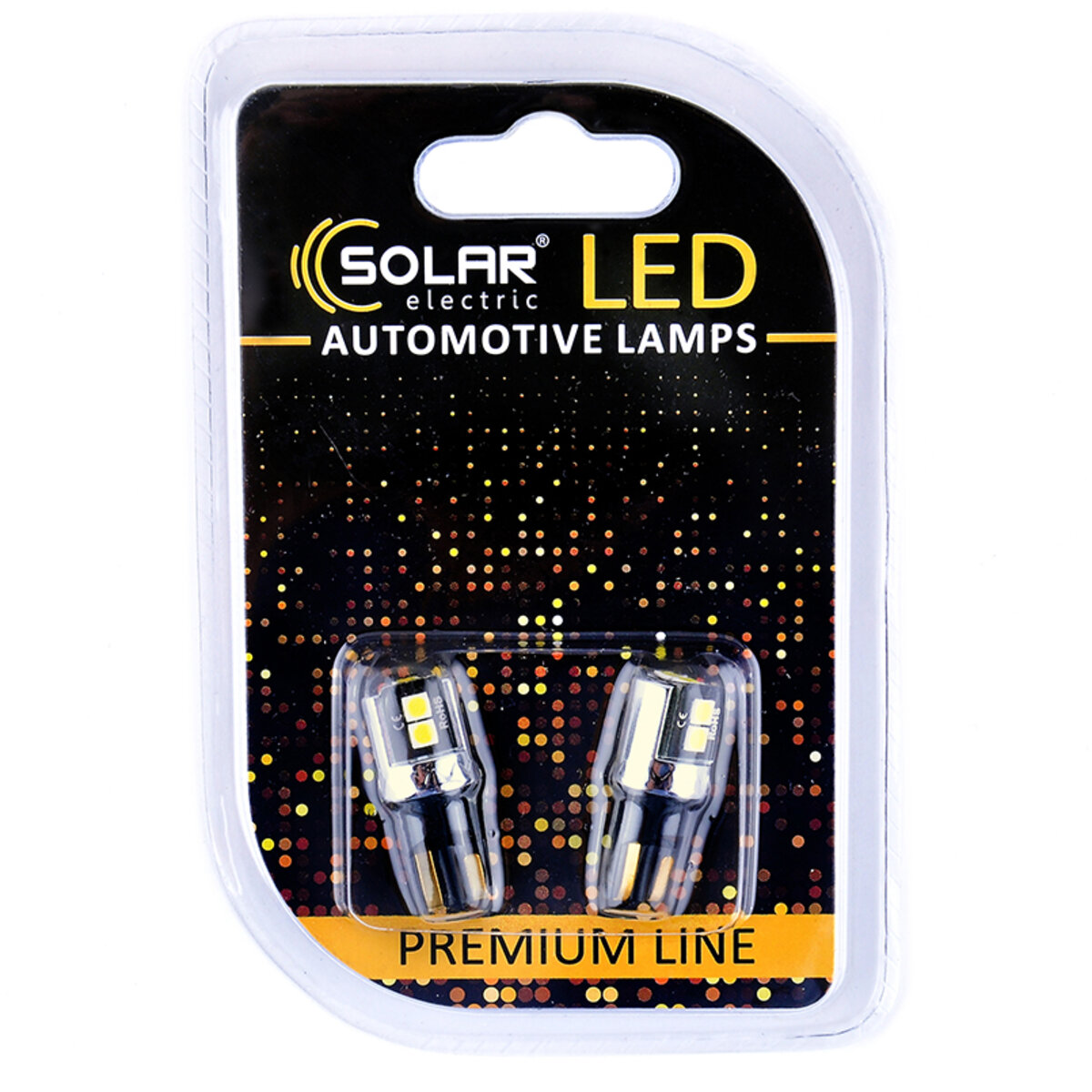 LED автолампа Solar 12V T10 W2.1x9.5d 6SMD white, 2шт SL1341 (SL1341) дивитися фото №1