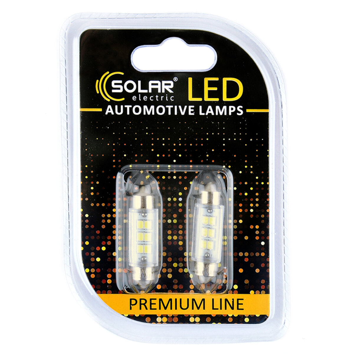 LED автолампа Solar 12V SV8.5 T11x39 6SMD white, 2шт (SL1351) дивитися фото №1
