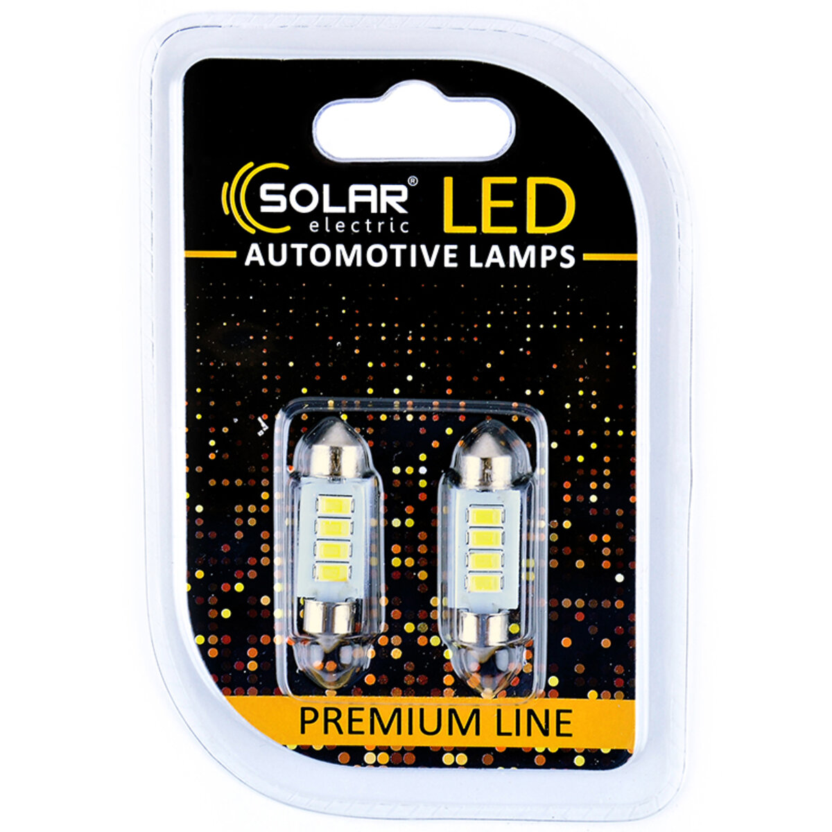 LED автолампа Solar 12V SV8.5 T11x36 4SMD white, 2шт (SL1352) дивитися фото №1
