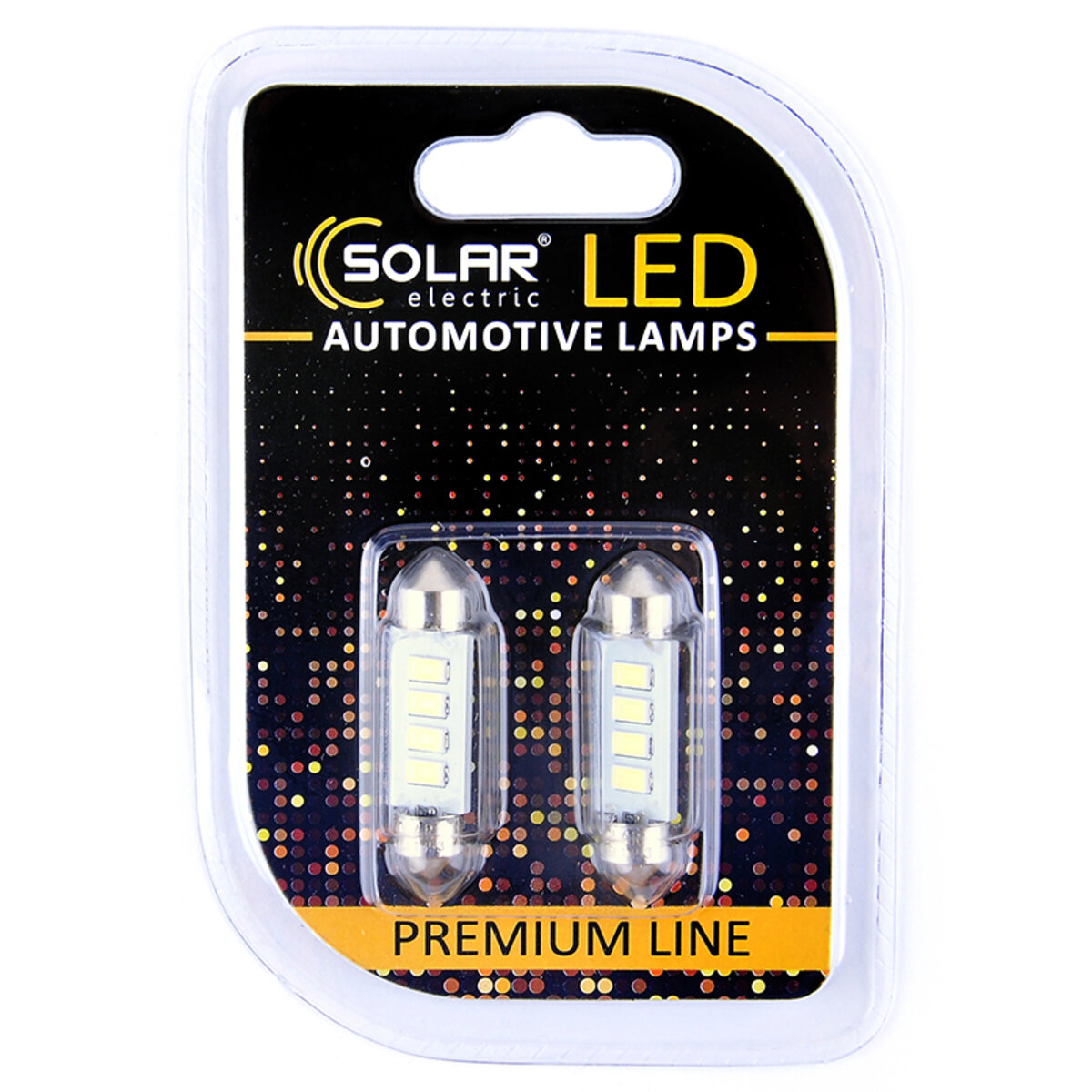 LED автолампа Solar 12V SV8.5 T11x39 4SMD white, 2шт (SL1353) дивитися фото №1