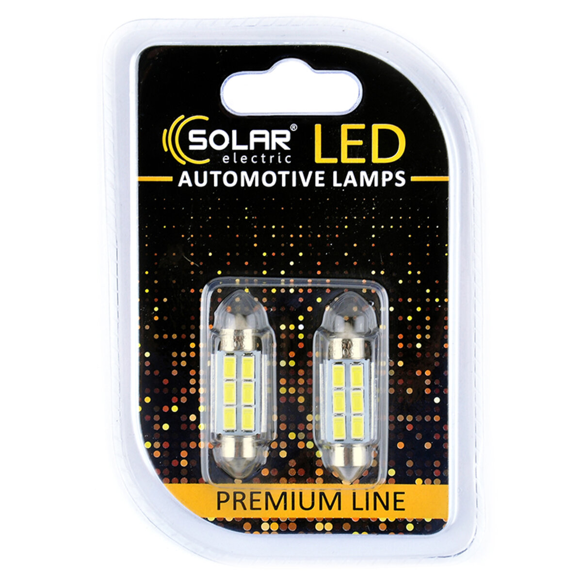 LED автолампа Solar 12V SV8.5 T11x36 6SMD white, 2шт SL1360 (SL1360) дивитися фото №1